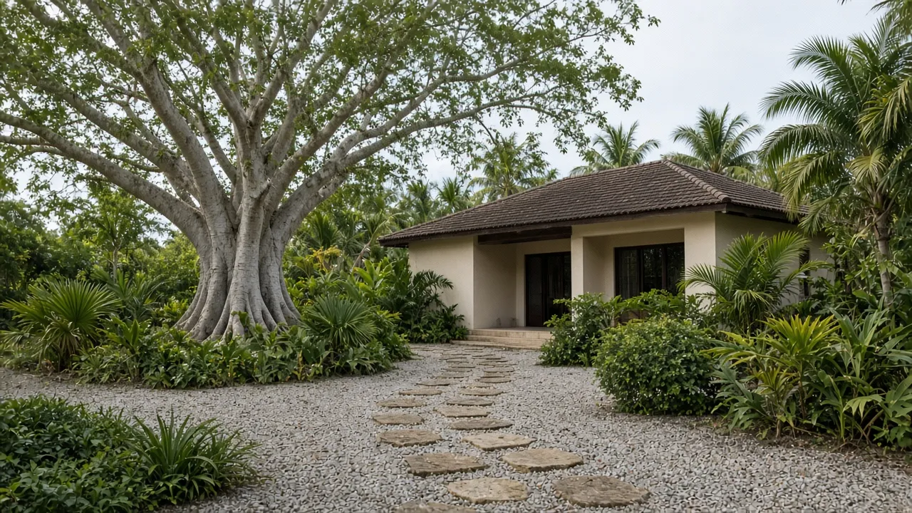 Casa de una planta con jardín amplio en Conkal